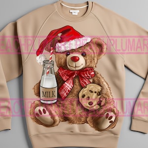 Christmas teddy bear png, Teddy bear milk and cookie png, Milk and cookies png, Christmas cookie pmg, candy cane png,