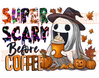 Super eng voor de koffie png, koffie halloween png, pompoenkruid latte png, spookkoffie png, halloween koffie png, schattig spook png