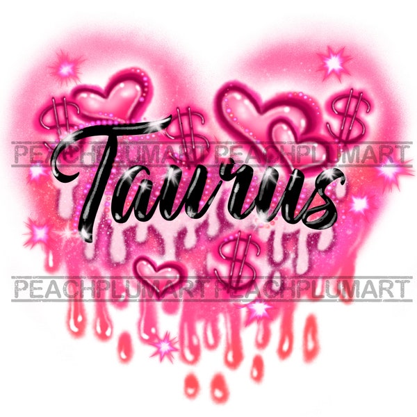 Taurus Png, Taurus Zodiac PNG, Taurus airbrush png, Airbrush png, Horoscope png, Gift for taurus, Zodiac sign png, Graffiri zodiac png