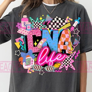 Certified Nursing Assistant PNG, Checkered Nurse Shirt Design, Nurse Life Sublimation PNG, Preppy Nurse Digital Download, Gift for Nurse