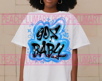 90s baby png, I love 90’s png, 80s baby png, 90s baby sublimation design, airbrush 90s baby png, airbrush graffiti png, retro 90’s png