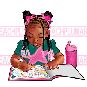 Black school girl png sublimation design, Afro baby girl png, Black girl with braids png, peekaboo girl png, kids designs