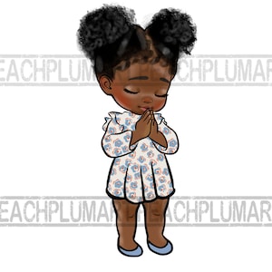 Praying Black Girl Png, Praying Little Black Girl Png, Praying Afro American Girl Png, Praying African Girl Png, Pray Png
