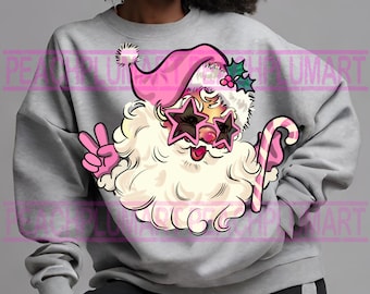 Pink Santa png, Santa Claus png, Pink Santa Claus png, Christmas png sublimation design download, Merry Christmas png, Pink Christmas png