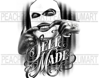 Self made png, Self Made Gangster png, Self made ski mask guy png, Ski mask gangster png, Hustle guy png, Self made png sublimacja design