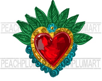 Sacred heart png, corazon png, Mexican heart png, Latina png, de corazones png, Mexican heart png, Mexican items png, Mexican Clipart