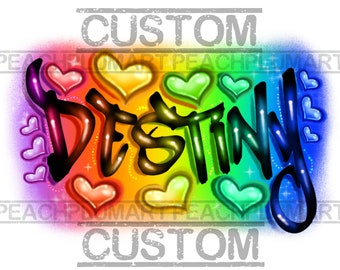 Custom Airbrush Names, Airbrush Png, Custom Digital Airbrush, Airbrush Png, Sample work before purchase, Graffiti Name Png, Gift for Her