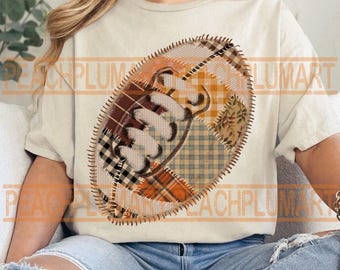 Fall patchwork football png, Patchwork football png, Preppy Football Png, Football mom png, Patchwork fall game day png, boho game day png