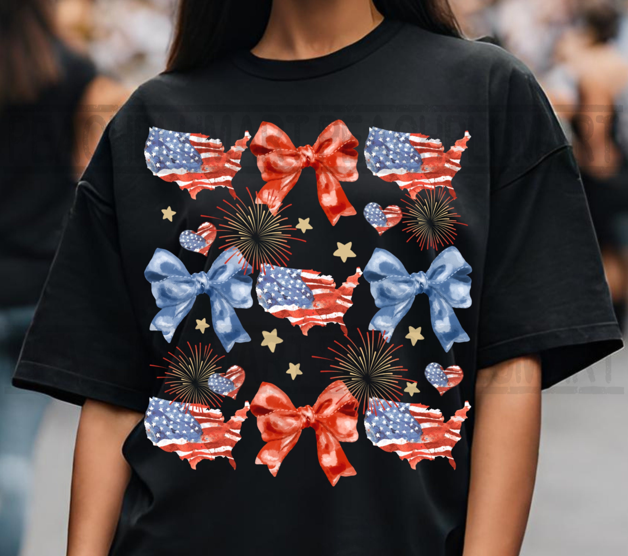 Coquette American Flag Png, Coquette Bow Png, 4th of July Sublimation ...