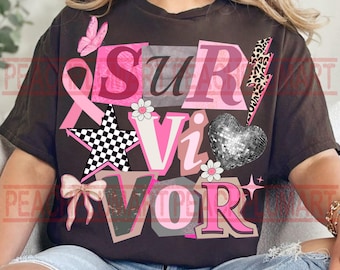 Breast cancer survivor png, Survivor png, Y2K breast cancer png, Breast cancer png, Collage style cancer png, Cancer awareness png,fight png