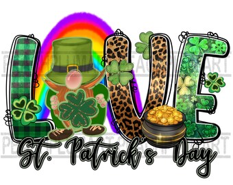 J'adore la Saint-Patrick PNG, les gnomes d'amour de la Saint-Patrick png, les sublimations de la Saint-Patrick, les gnomes de la Saint-Patrick png, conception de sublimation