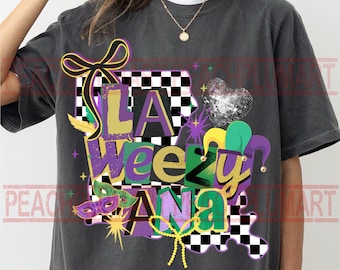 La Weezy Ana Mardi Gras PNG, Fat Tuesday, Mardi Gras Louisiana Map, Y2K Mardi Gras Collage Png, Mardi Gras Design Shirt Png Sublimation