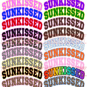 Sunkissed PNG BUNDLE, Sunkissed viral colors png, viral summer tee designs