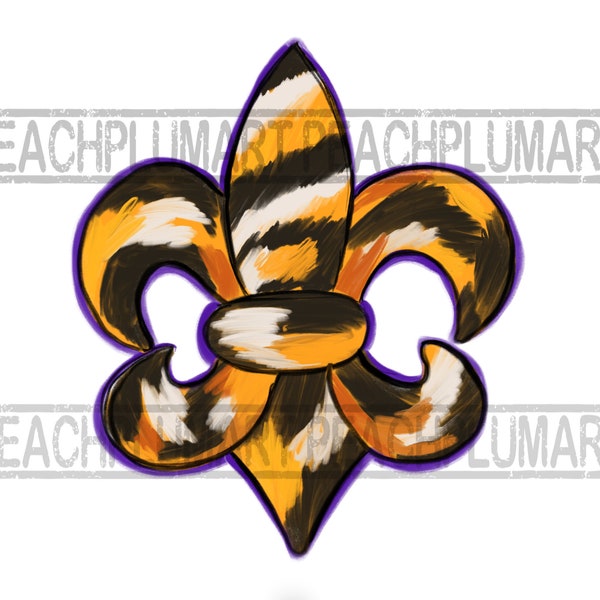 Fleur de lis tiger png sublimation design download, Mardi Gras tiger png, Mardi Gras sublimation design, tigers Fleur de lis png, digital