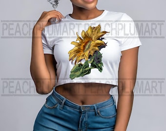 Hand drawn sunflower PNG sublimation design download, sunflower illustration, sunflower digital download, artistic sunflower png