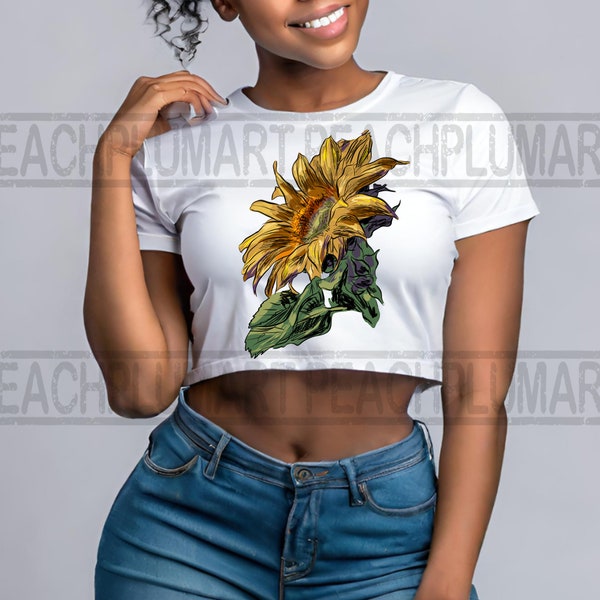 Hand drawn sunflower PNG sublimation design download, sunflower illustration, sunflower digital download, artistic sunflower png