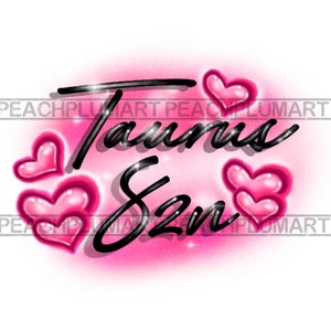 May include: Pink and black graphic design with the text "Taurus 82n" surrounded by pink hearts.