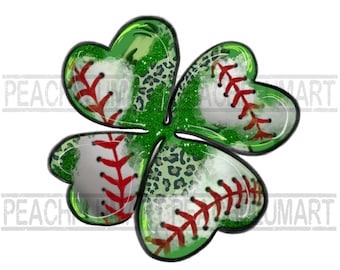 St. Patrick's Day klaver met honkbal png, St. Patrick's Day png, Ierse dag png, lucky vibes png, sublimatieontwerpen downloaden
