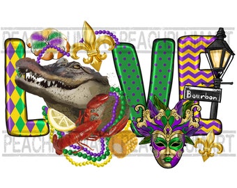 Uwielbiam projekt sublimacji mardi gras png, krokodyl Mardi Gras png, pobieranie cyfrowe Mardi Gras, sublimacja Mardi Gras, ciasto królewskie png