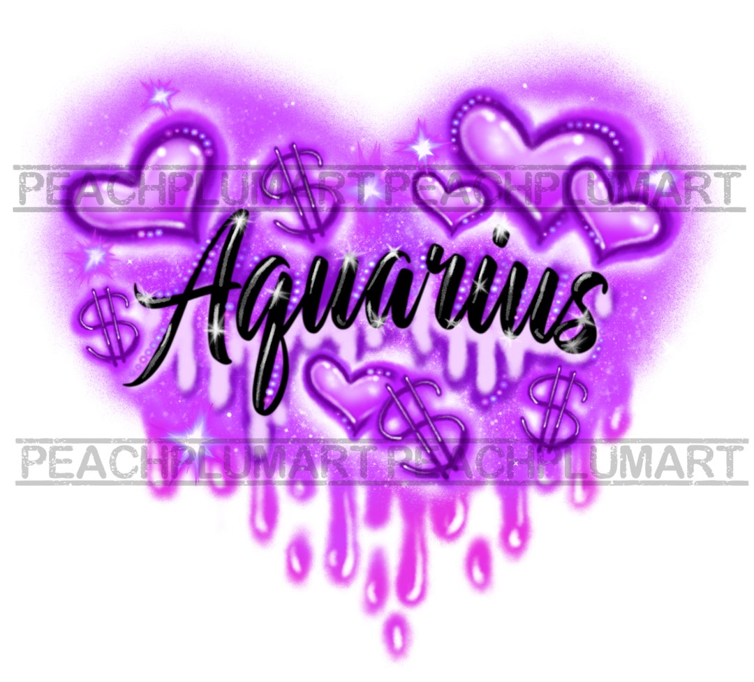 Aquarius Png, Aquarius Svg Aquarius Zodiac Sign Png, Airbrush Zodiac