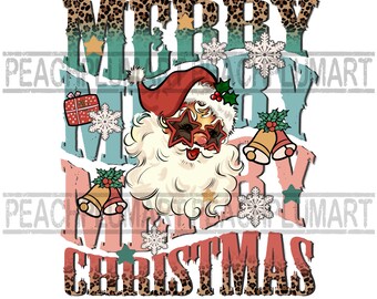 メリーメリーメリークリスマス png、メリークリスマスサンタ png、ウエスタンサンタ png、ヒョウクリスマス png、ヒョウサンタ png、レトロサンタ png