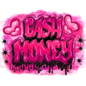 May include: A vibrant graphic featuring the words "EASY MONEY" in bubble letters, with a dripping ink effect. The design is set against a pink backdrop with hearts and starbursts.