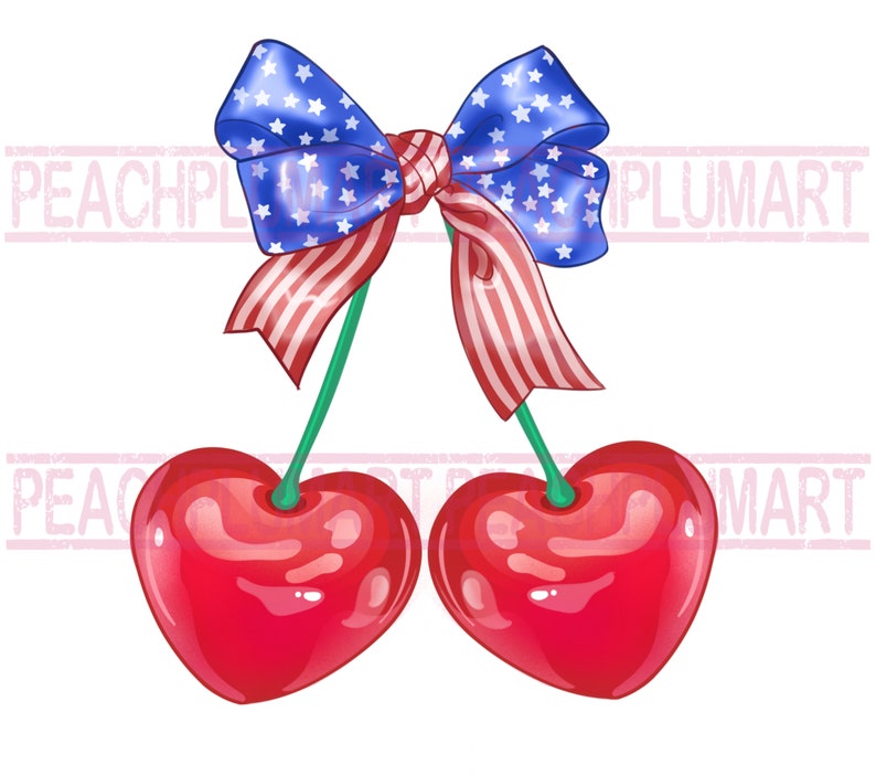4th of July Png, Cherry Png, Girly Png, Coquette 4th of July Png ...