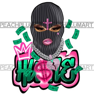 Hustle Ski Mask Png, Hustle Ski Mask Woman Png, Gangster Woman Png, Gangster Svg, Gangster Babe Png, Gangster Baby png, Hustler Png