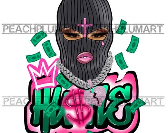 Hustle Ski Mask Png, Hustle Ski Mask Woman Png, Gangster Woman Png, Gangster Svg, Gangster Babe Png, Gangster Baby png, Hustler Png