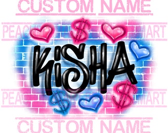 Custom airbrush name png sublimation design download, personalizable airbrush name png, Y2K airbrush designs, custom graffiti name png