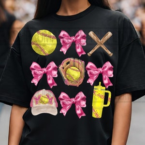 Softball Coquette Bow png, Soft Girl Era png, Baseball Png, Coquette Softball Png, Social Club png, Pink Bow design, Softball, Softball mom