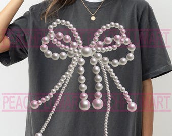 Pearl bow png, coquette png, coquette mama png, girly png, pearl ribbon png, coquette bow png sublimation design download