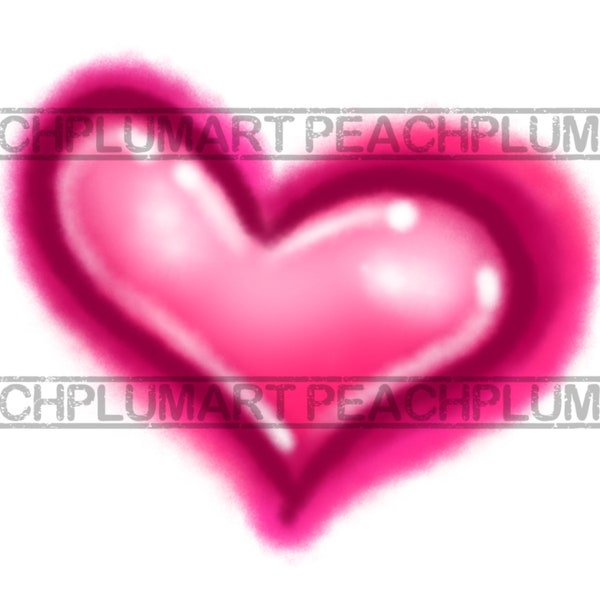 Airbrush Heart Png, Airbrush Heart Svg, Pink Heart Png, Pink Heart Svg, Graffiti Heart Png, Graffiti Heart Svg, Y2K Fashion Png, Y2k Svg