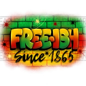 May include: A graffiti-style design on a brick wall with the words "FREE-IBH since 1865" in yellow, green, and red lettering.
