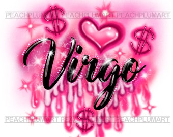 virgo png, zodiaco png, dope virgo png, zodiac signo descarga instantánea, virgo descarga instantánea, diseño de aerógrafo png, cumpleaños png, aerógrafo png