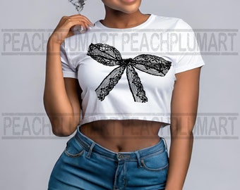 Black lace bow png, coquette lace bow png, coquette black lace bow png, Soft girl aesthetic bow png sublimate design download, lace bow png