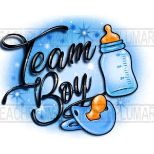 Team boy png sublimazione design, Airbrush team boy png, Genere rivela png, Gender Party png, ciuccio png, biberon png, neonato png