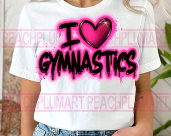 I Love Gymnastics Png, Cute Gymnastics Art Print, Cute Gymnastics T-shirt, Gymnasitcs PNG Sublimation Design Download