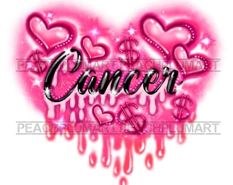 Cancer Png, Cancer Zodiac Sign PNG, Zodiac sign svg, Dope cancer png, 90s fashion png, 90s zodiac, street fashion png, cancer airbrush png