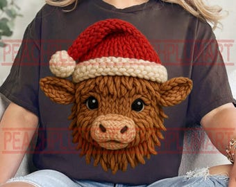 Christmas Cow Crochet Png, Christmas design, Cute Christmas Cow Design png (Digital Download)