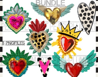 Sacred heart png, sacred heart bundle png, heart bundle png, corazones png, corazon png, sacred heart png sublimation design download
