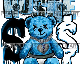 Teddy Bear PNG, Gangster Bear PNG tshirt design, Teddy Bear Hustle Png, Printable Digital Download, Gangster Baby png, Hip Hop Png