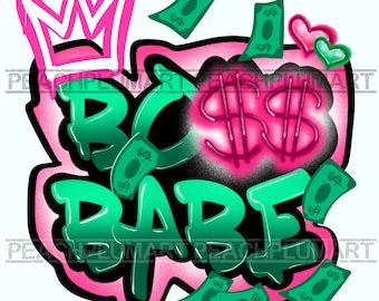 Boss Babe Png, Boss Babe Graffiti Png, Boss Babe Svg, Girl Boss Png, Money Png, Hustle Png, Airbrush png, Street Fashion png. y2k png