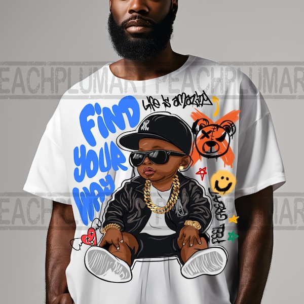 La vida es increíble png, encuentra tu camino png, png motivacional, png inspirador, vibra positiva png, diseños urbanos, bebé gángster png, png urbano
