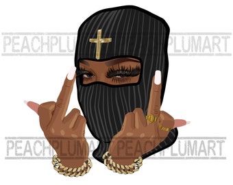 Ski Mask Girl Png, Ski Mask Nubian Girl Png, Ski Mask Black Girl Png, Gangster Ski Mask Png, Gangster Girl Png, Gangsta Girl Png,