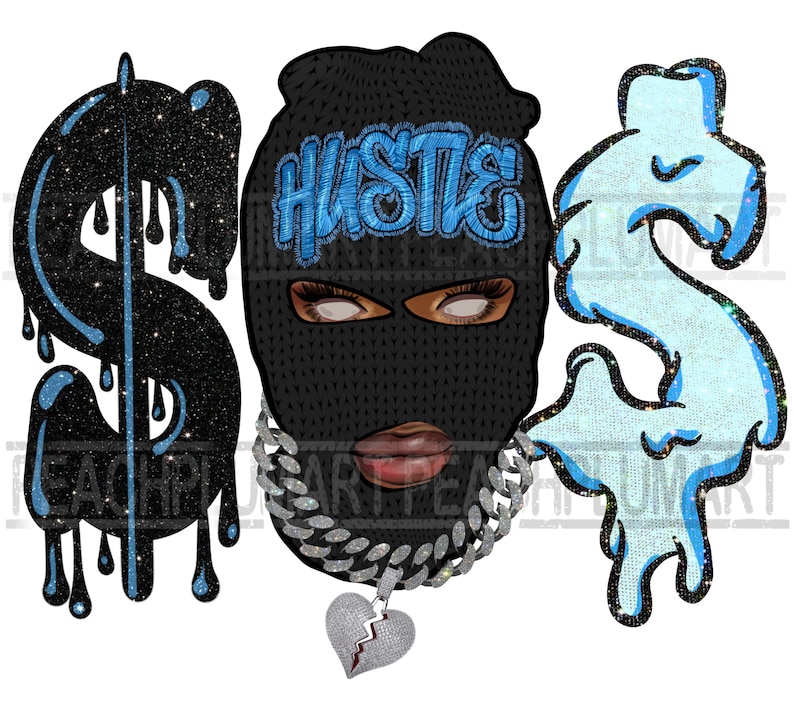 Hustle ski mask girl png, Dollar sign pmg, Ski mask black woman png, Dope black woman png, Hood girl pang, Gangster gir, gangsta girl png image 1