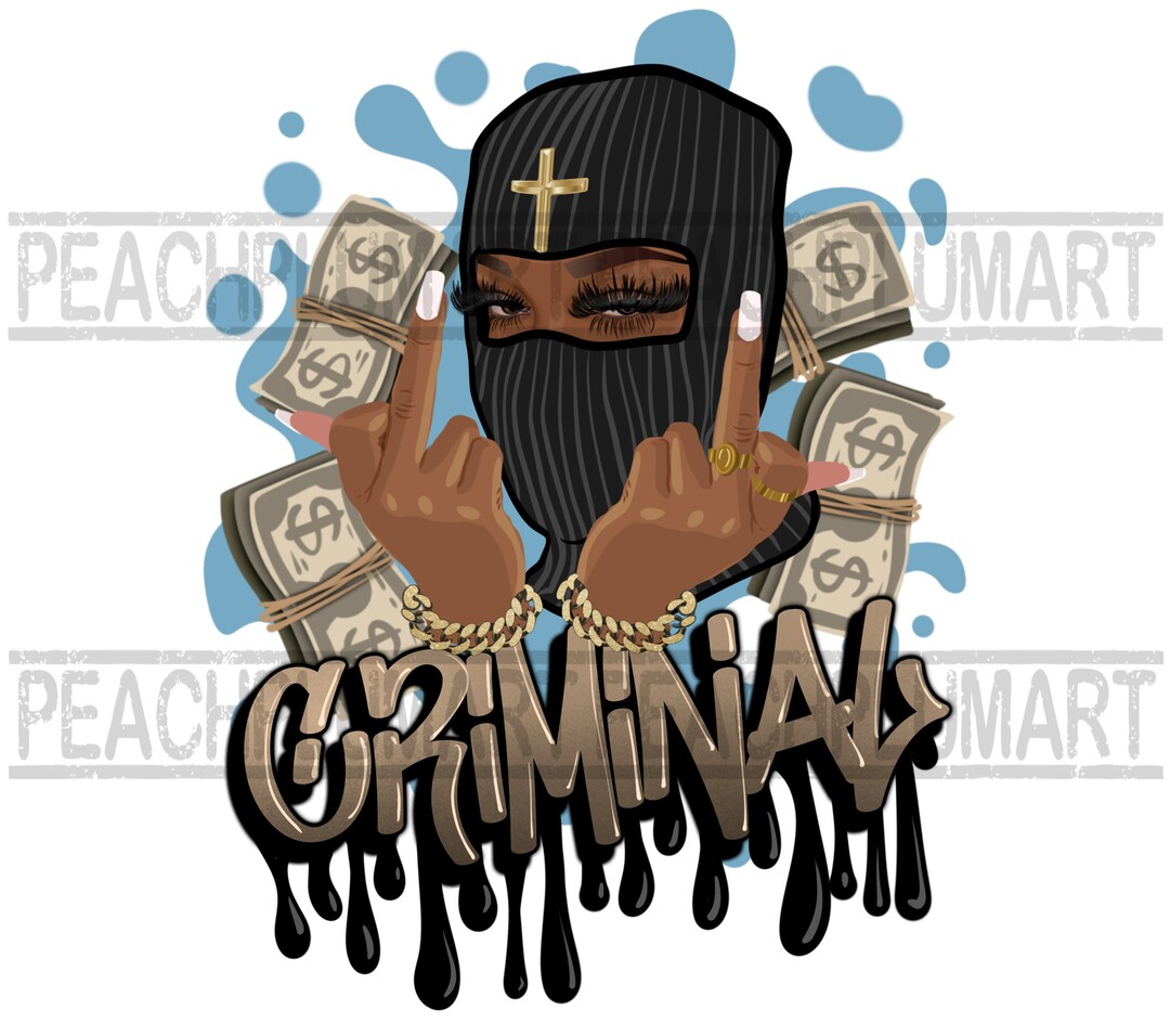 Criminal Ski Mask Girl Png, Criminal Black Girl Png, Criminal Gangsta
