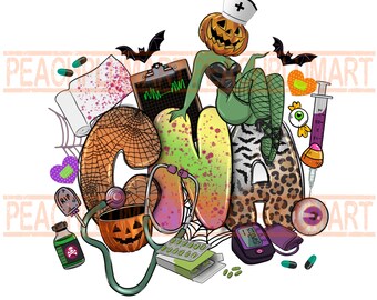 Halloween cna png, CNA halloween png, spookachtig cna png, halloween verpleegster png, verpleegster halloween png, spookseizoen, cna halloween-sublimaties