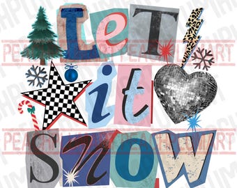 Let it Snow Png, Y2K Christmas Png, Winter Png, Christmas Png, Snow Lover Png, Winter tee, Let it Snow Sublimation png, Snow Sublimation png
