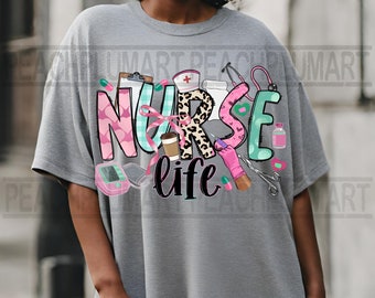 Nurse life png sublimation design download, western Nurse png, Nurse clipart, png for nurse, leopard Nurse png, sublimate designs download